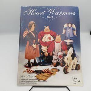 Heart Warmers Vol. 2 Lisa Barrick 1987 Folk Art Doll & Tinware Patterns Barrick